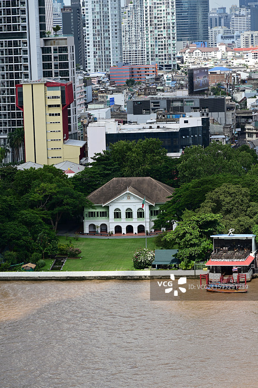 曼谷暹罗天地，湄南河风光图片素材