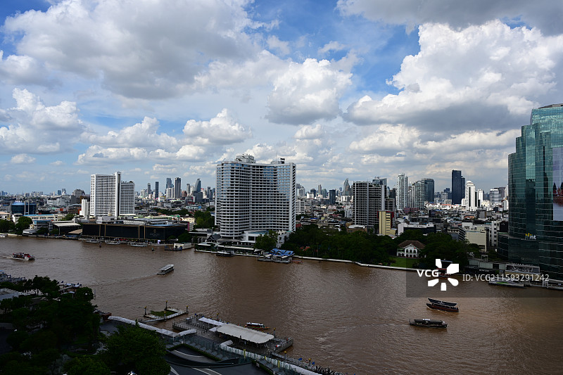曼谷暹罗天地，湄南河风光图片素材