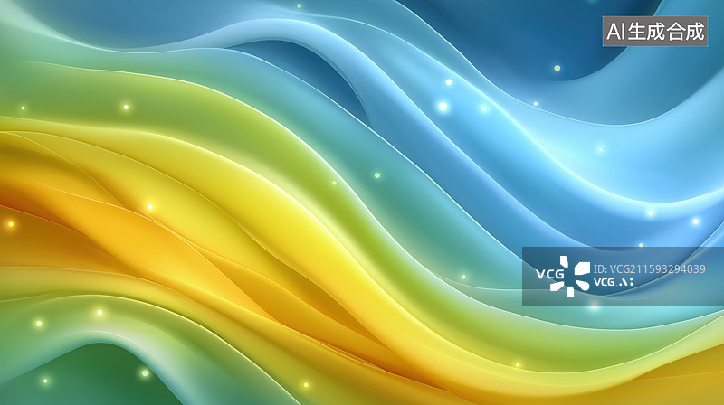 【AI数字艺术】流动的彩色波浪图案图片素材