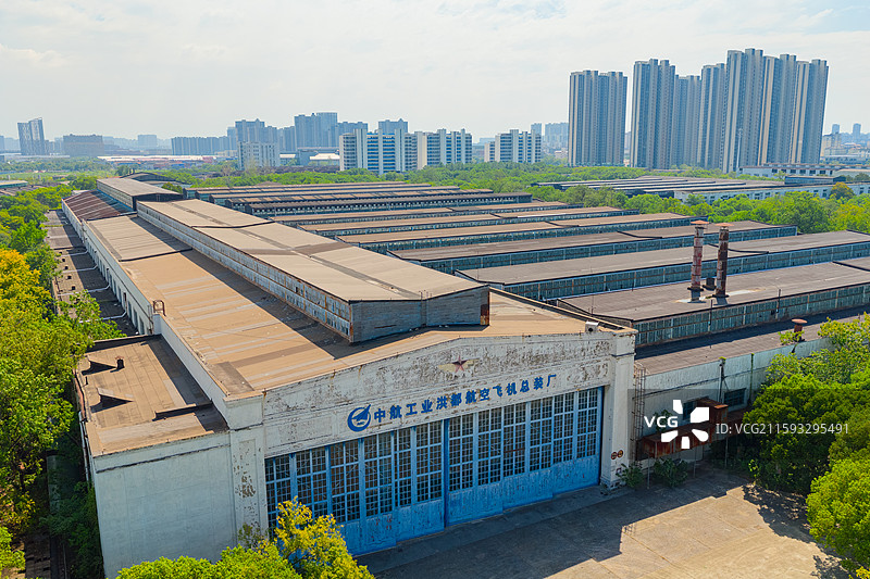 洪都工业园飞机老厂图片素材
