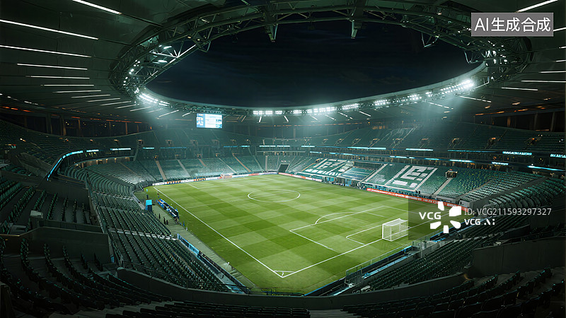 【AI数字艺术】璀璨绿茵：未来竞技场图片素材
