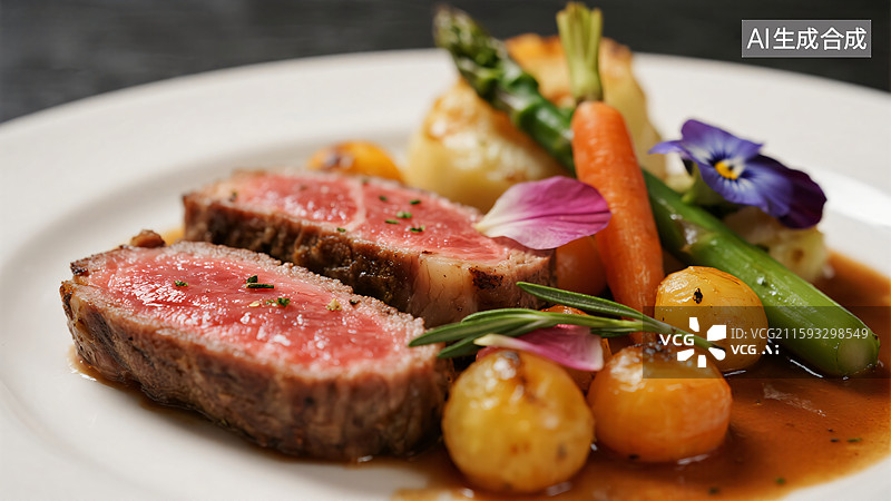 【AI数字艺术】臻品和牛：一场视觉与味觉的盛宴图片素材