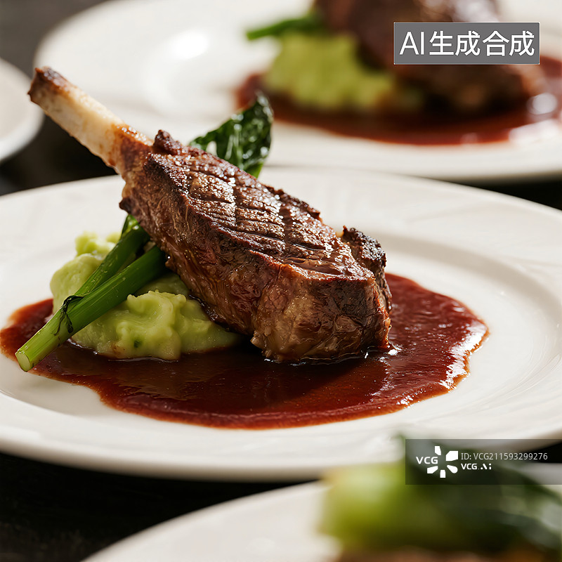 【AI数字艺术】舌尖上的艺术：精致法式米其林料理图片素材