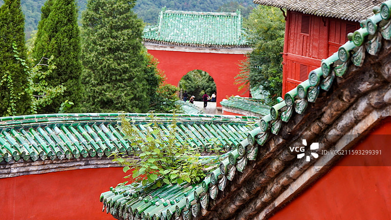 湖北省十堰市武当山风景区，九曲黄河墙图片素材