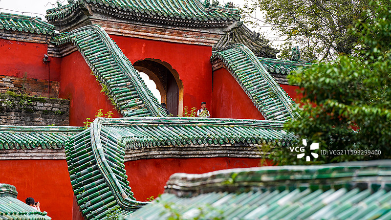 湖北省十堰市武当山风景区，九曲黄河墙图片素材