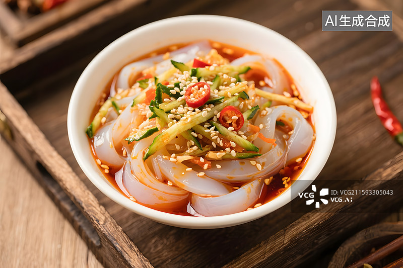 【AI数字艺术】红油凉拌粉皮图片素材