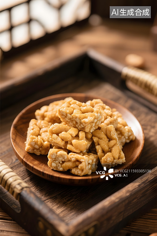 【AI数字艺术】花生酥糖传统糕点图片素材