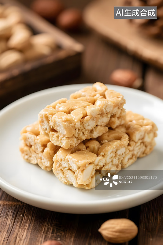 【AI数字艺术】花生酥糖传统糕点图片素材