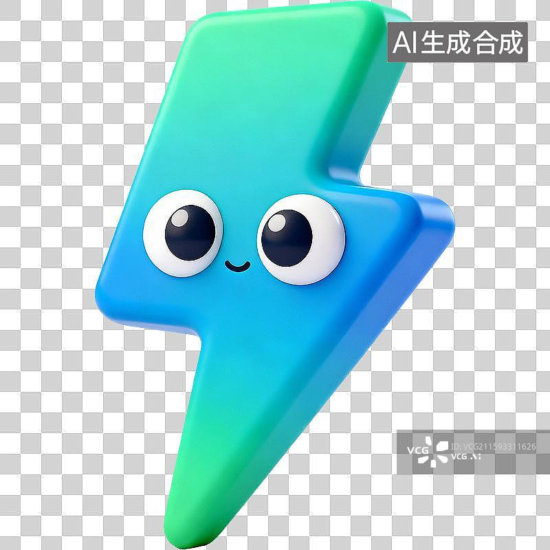【AI数字艺术】3D闪电图标图片素材