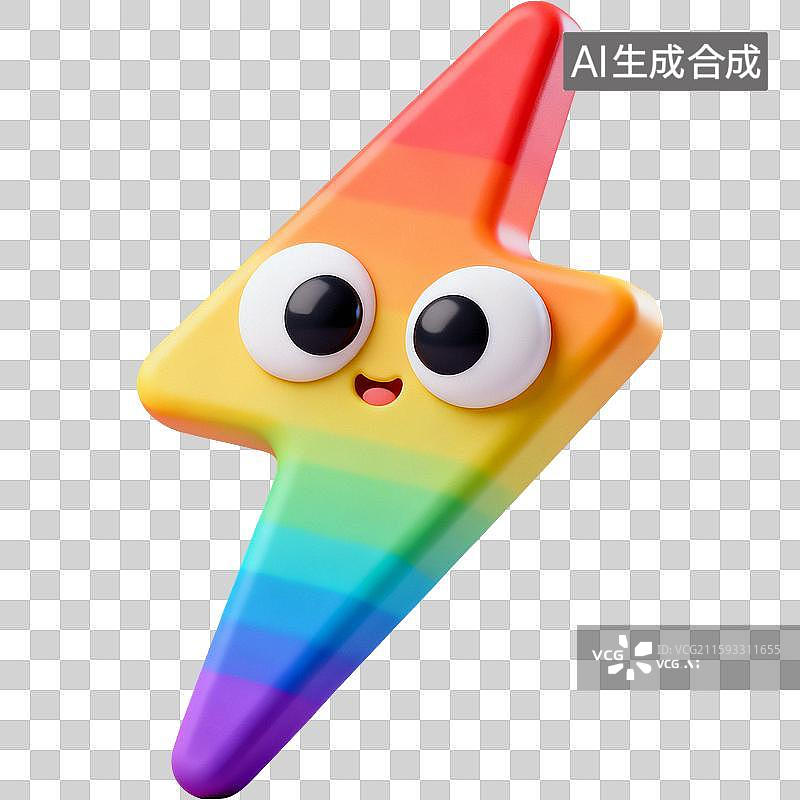 【AI数字艺术】3D闪电图标图片素材