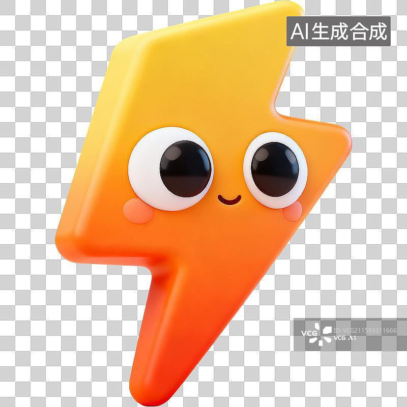 【AI数字艺术】3D闪电图标图片素材