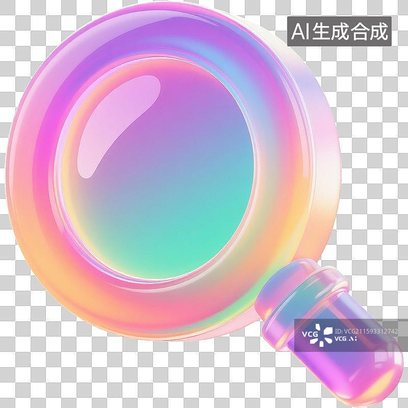 【AI数字艺术】3D放大镜图标图片素材