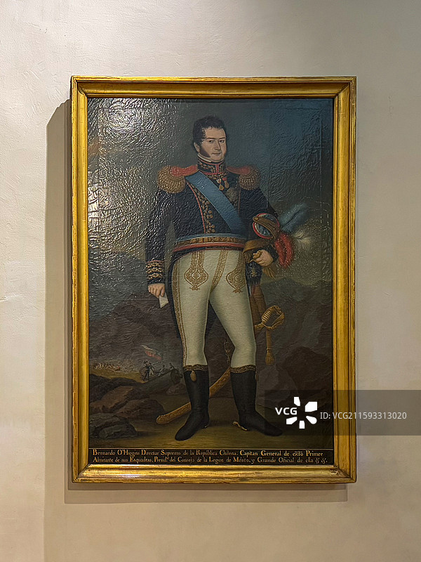 智利国家历史博物馆藏贝尔纳多·奥希金斯·里克尔梅大元帅画像图片素材