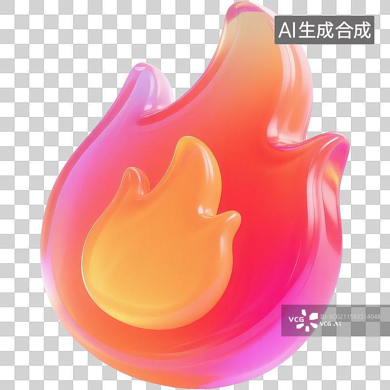 【AI数字艺术】3D火焰图标图片素材