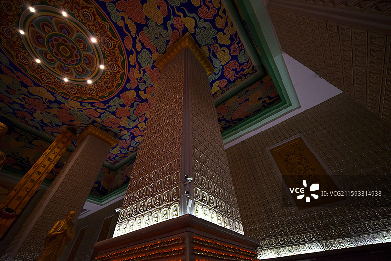 法门寺合十舍利塔内建筑结构和装饰图片素材