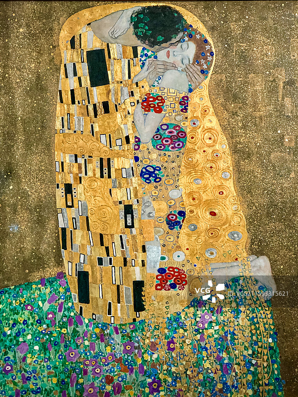 维也纳 美景宫 古斯塔夫 克里姆特 Gustav Klimt 《吻》 国宝 镇馆之宝图片素材