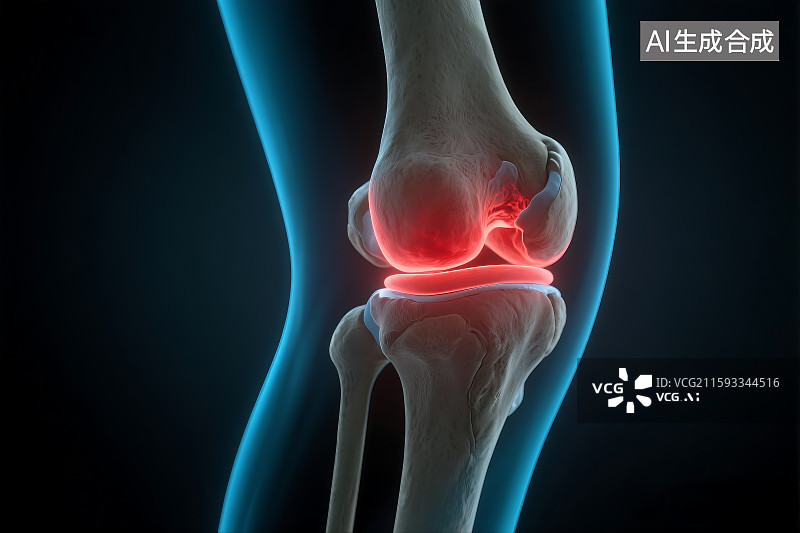 【AI数字艺术】膝关节疼痛科普插图 医学 关节药 3D医学模型 药物科普 医疗卫生 半月板图片素材