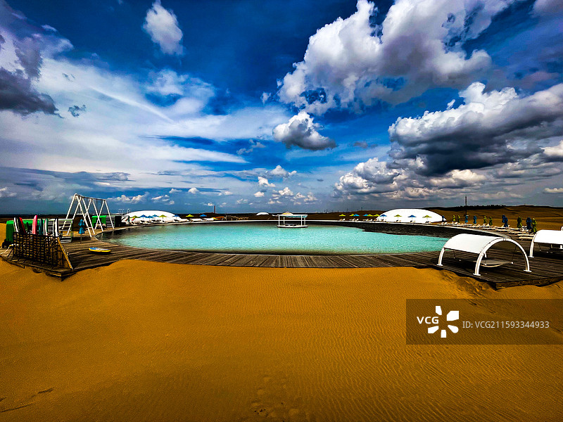 沙漠清泉·库布其沙漠悦沙岛图片素材