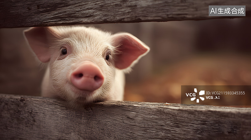 【AI数字艺术】幼猪的特写图片素材