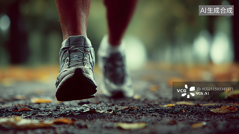 【AI数字艺术】跑步者脚部特写图片素材