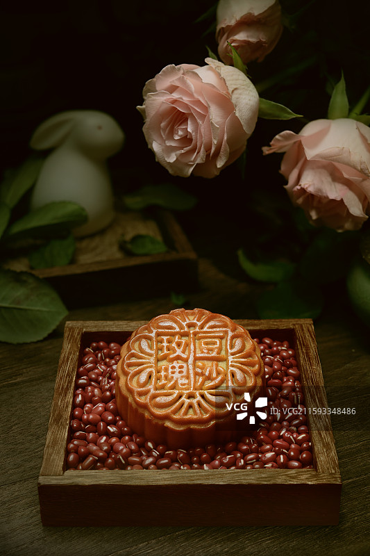 双黄莲蓉月饼 中国传统佳节印象图片素材