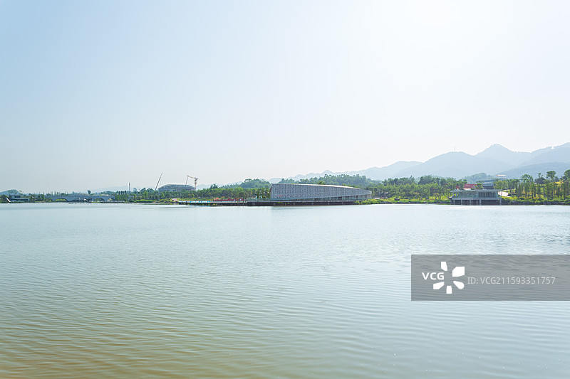 璧山玉泉湖公园湖景图片素材