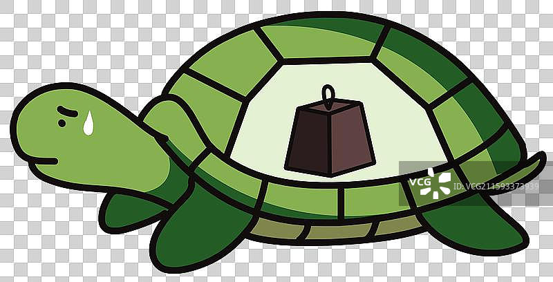 中国传统民间成语典故俗语乌龟吃秤砣铁了心卡通元素插画图片素材