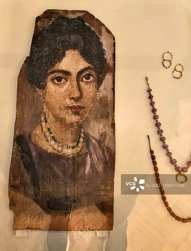 德国柏林博物馆岛 柏林旧博物馆 Altes Museum 法尤姆肖像画图片素材