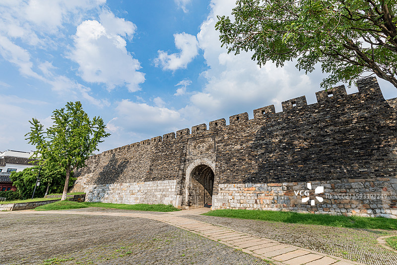 江苏省苏州市 苏州的古城楼胥门图片素材