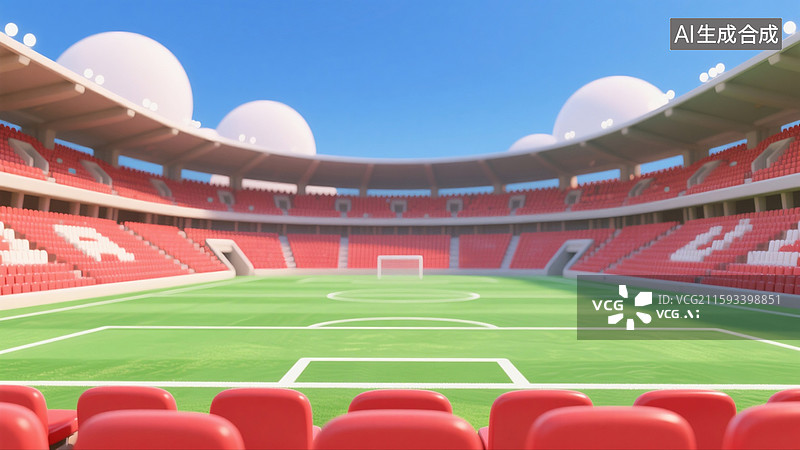 【AI数字艺术】足球场3D插画图片素材