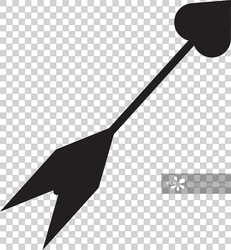 孤立在灰色背景上的丘比特箭头图标图片素材