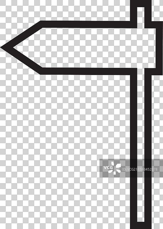 轮廓方向图标，孤立的标志符号图片素材