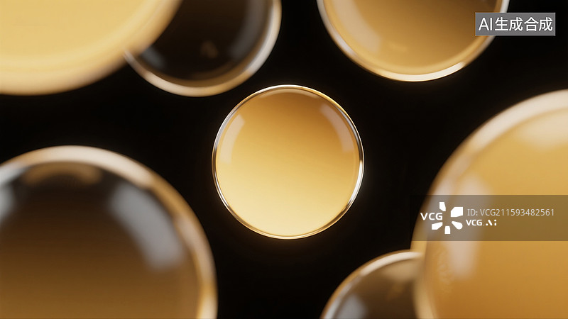 【AI数字艺术】黑金玻璃球背景图片素材