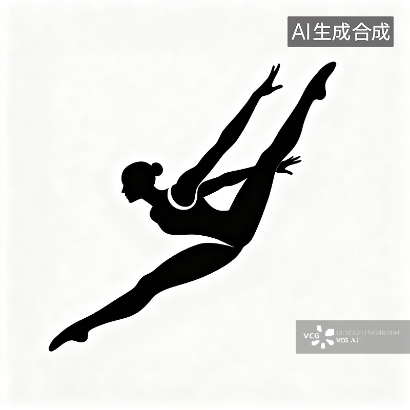 【AI数字艺术】体育项目，体育赛事，自由体操运动员剪影图片素材