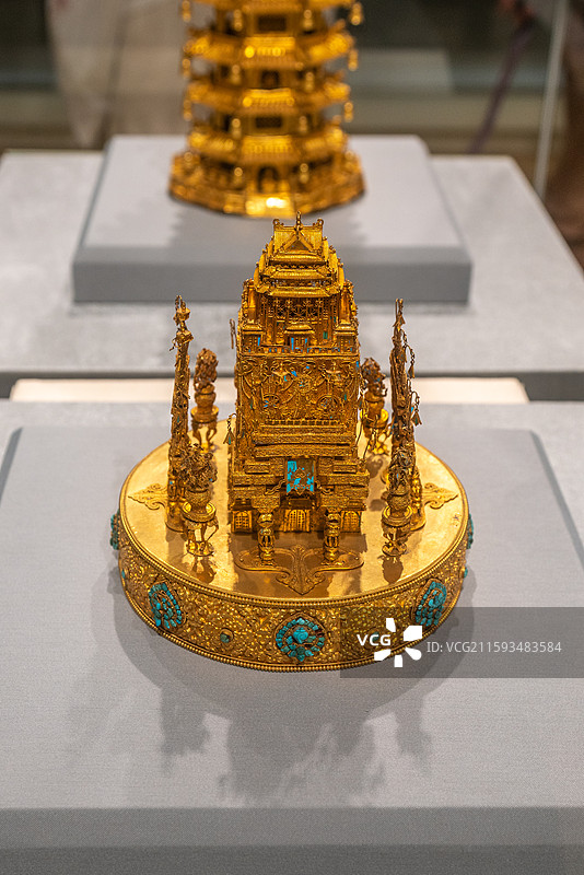 南京博物院之清金坛城和清乾隆金佛塔图片素材