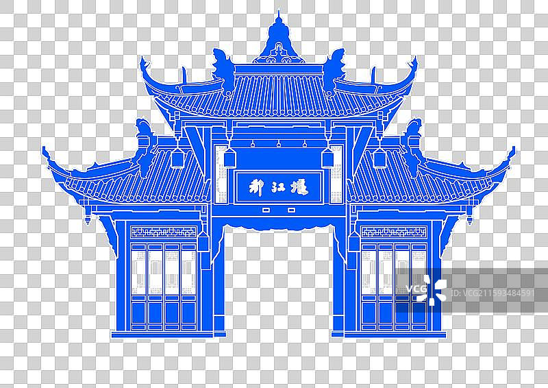 都江堰扁平风成都建筑图片素材