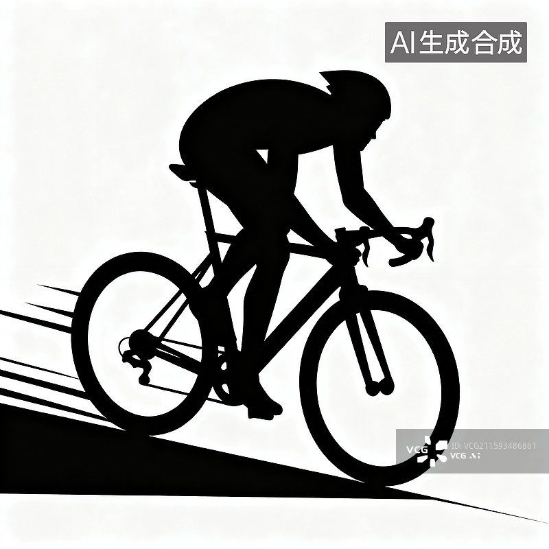 【AI数字艺术】体育项目，体育赛事，公路自行车比赛，骑行剪影图片素材