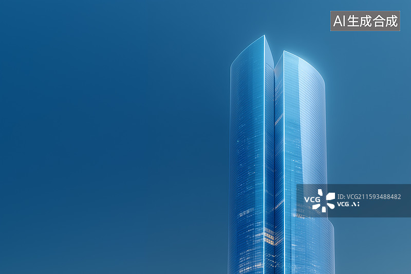 【AI数字艺术】超现代玻璃摩天楼智慧城市景观图片素材