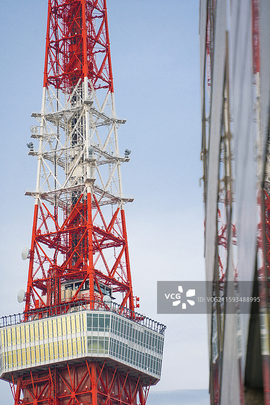 日本城市地标建筑晴天东京塔图片素材