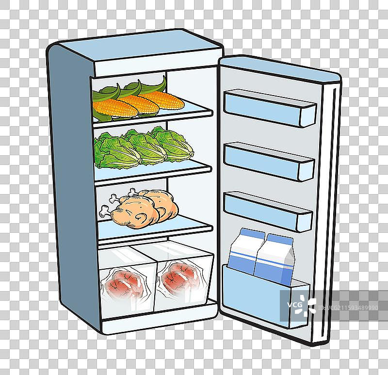 装满食物的冰箱图片素材