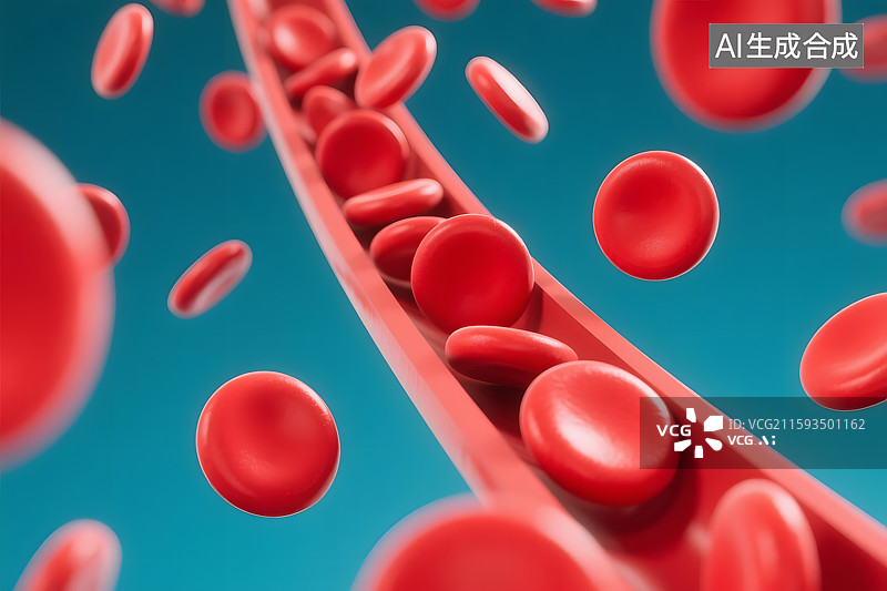 【AI数字艺术】血管里的红细胞概念图图片素材