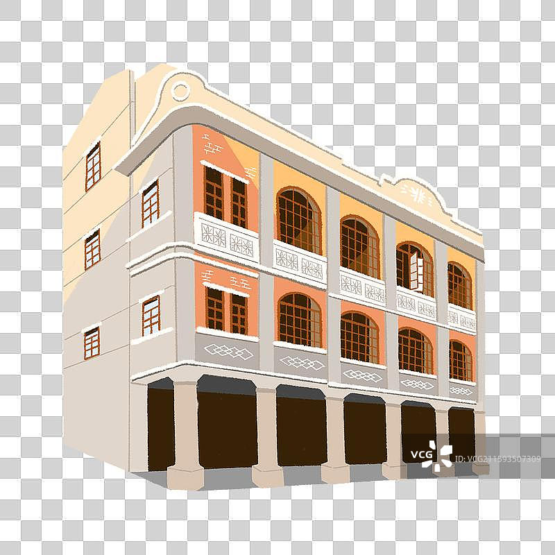 广州历史建筑恩宁路骑楼免抠元素图片素材