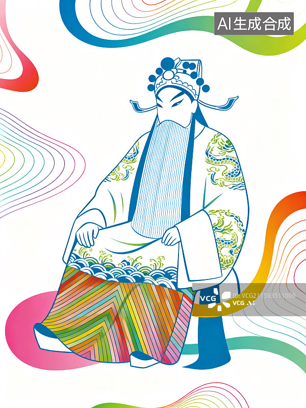 【AI数字艺术】京剧人物插画图片素材