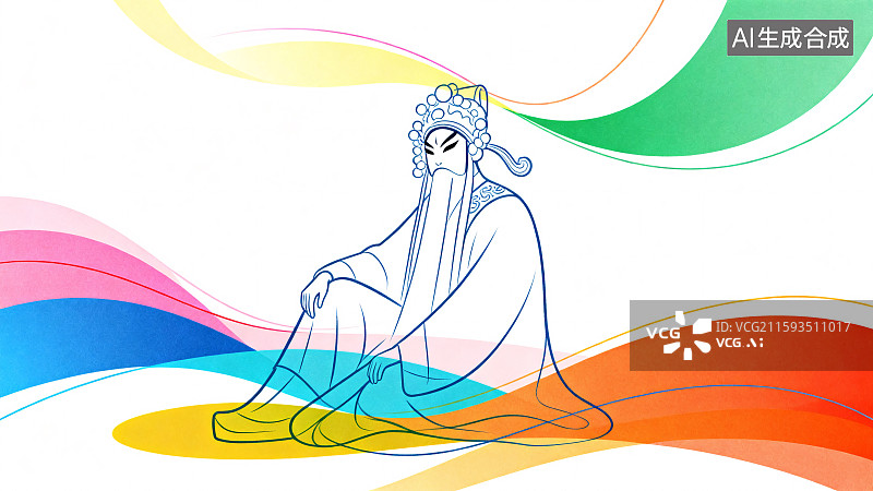 【AI数字艺术】京剧人物插画图片素材