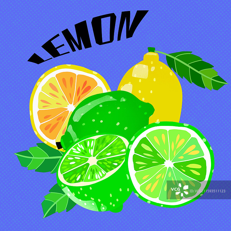 柠檬插画图片素材