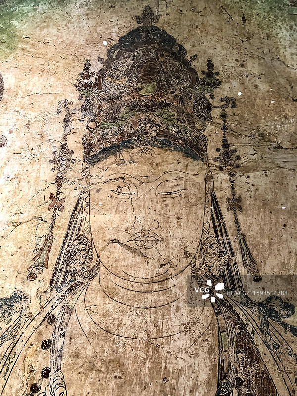 法国吉美博物馆 中国流失海外文物 河南焦作慈胜寺 虚空藏菩萨壁画图片素材