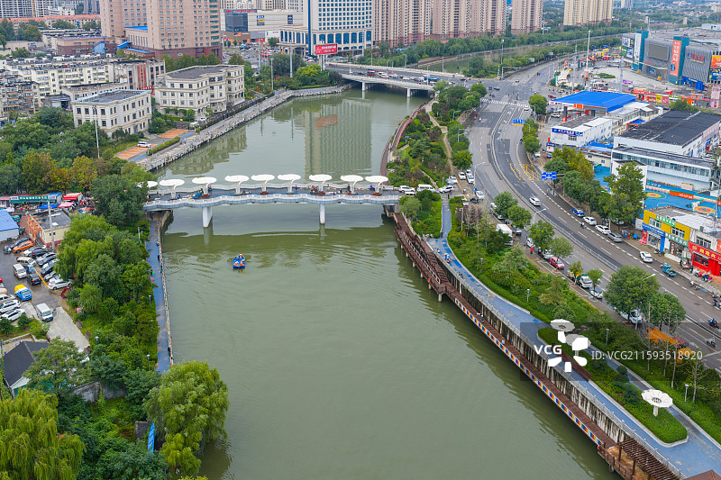 航拍济南小清河与动物园图片素材