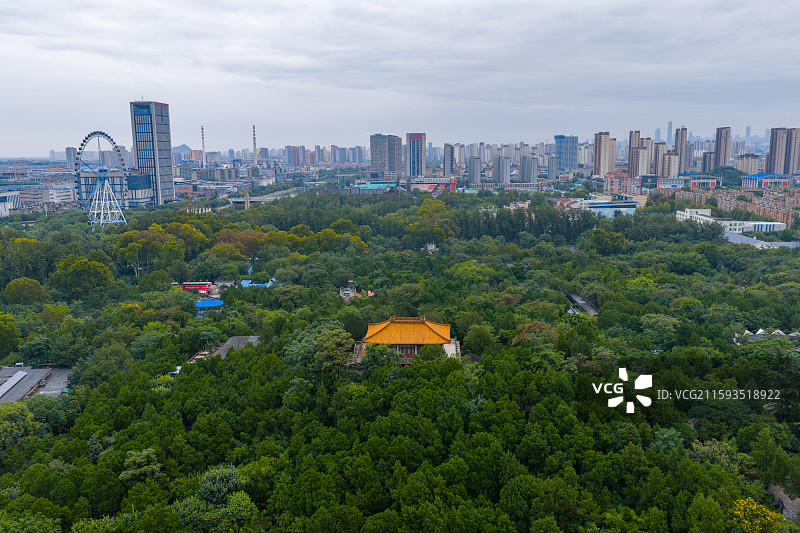 航拍济南小清河与动物园图片素材