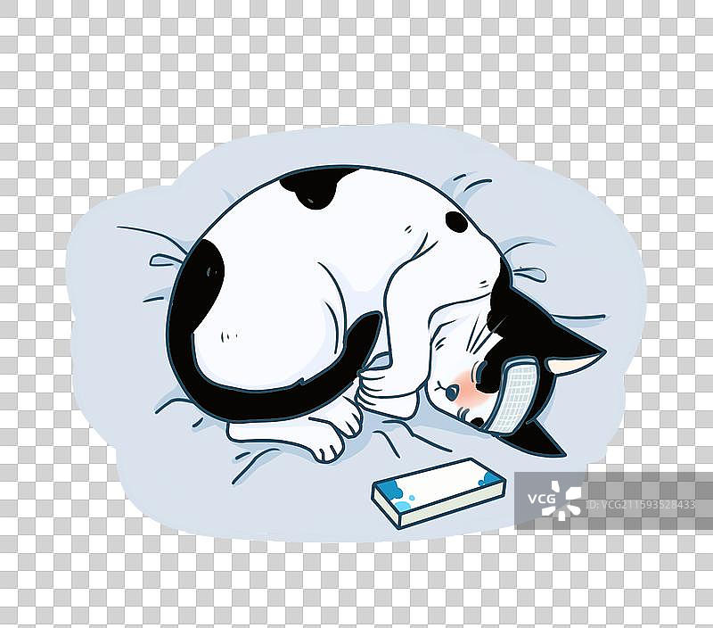 生病发烧的奶牛猫图片素材