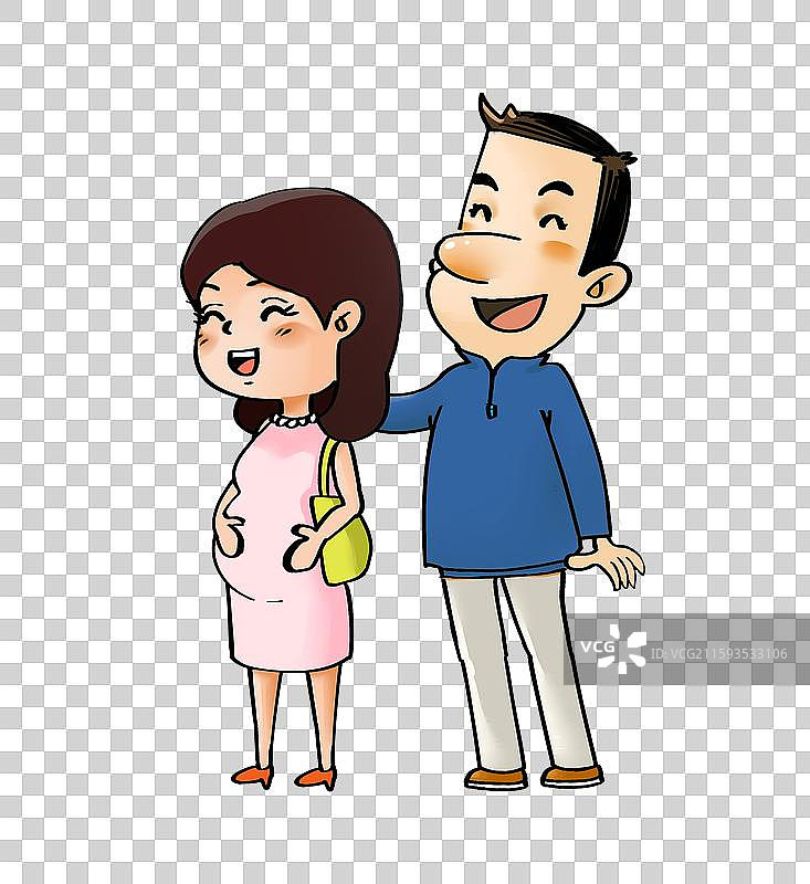 男人陪同照顾怀孕的妻子图片素材